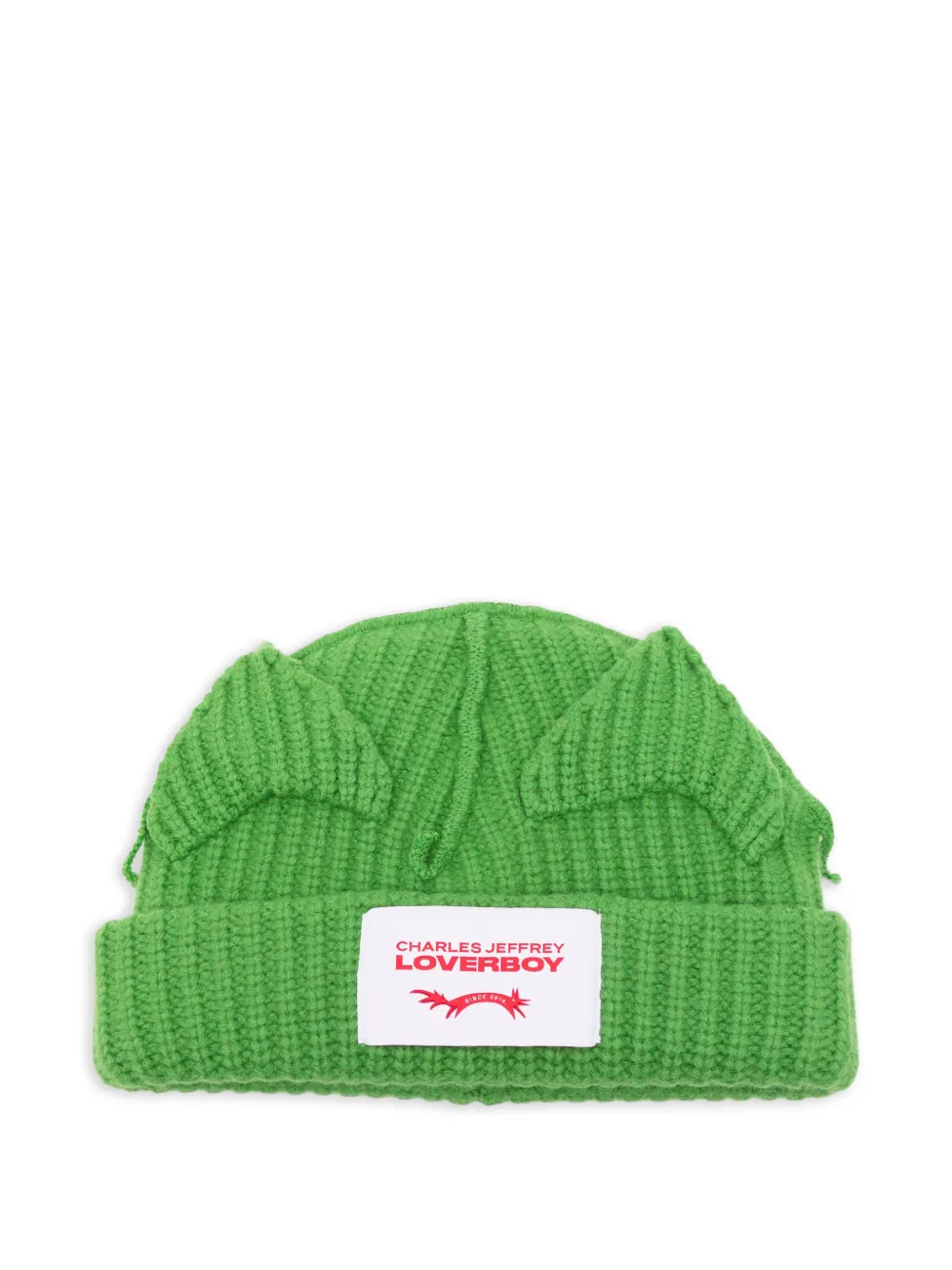 Charles Jeffrey Loverboy chunky ears beanie hat - Verde