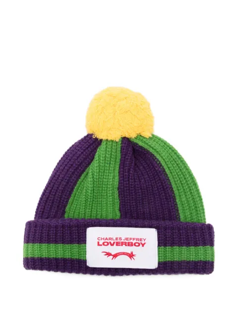 Charles Jeffrey Loverboy pompom striped beanie