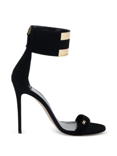 Elisabetta Franchi sandalias de gamuza con detalles del logo