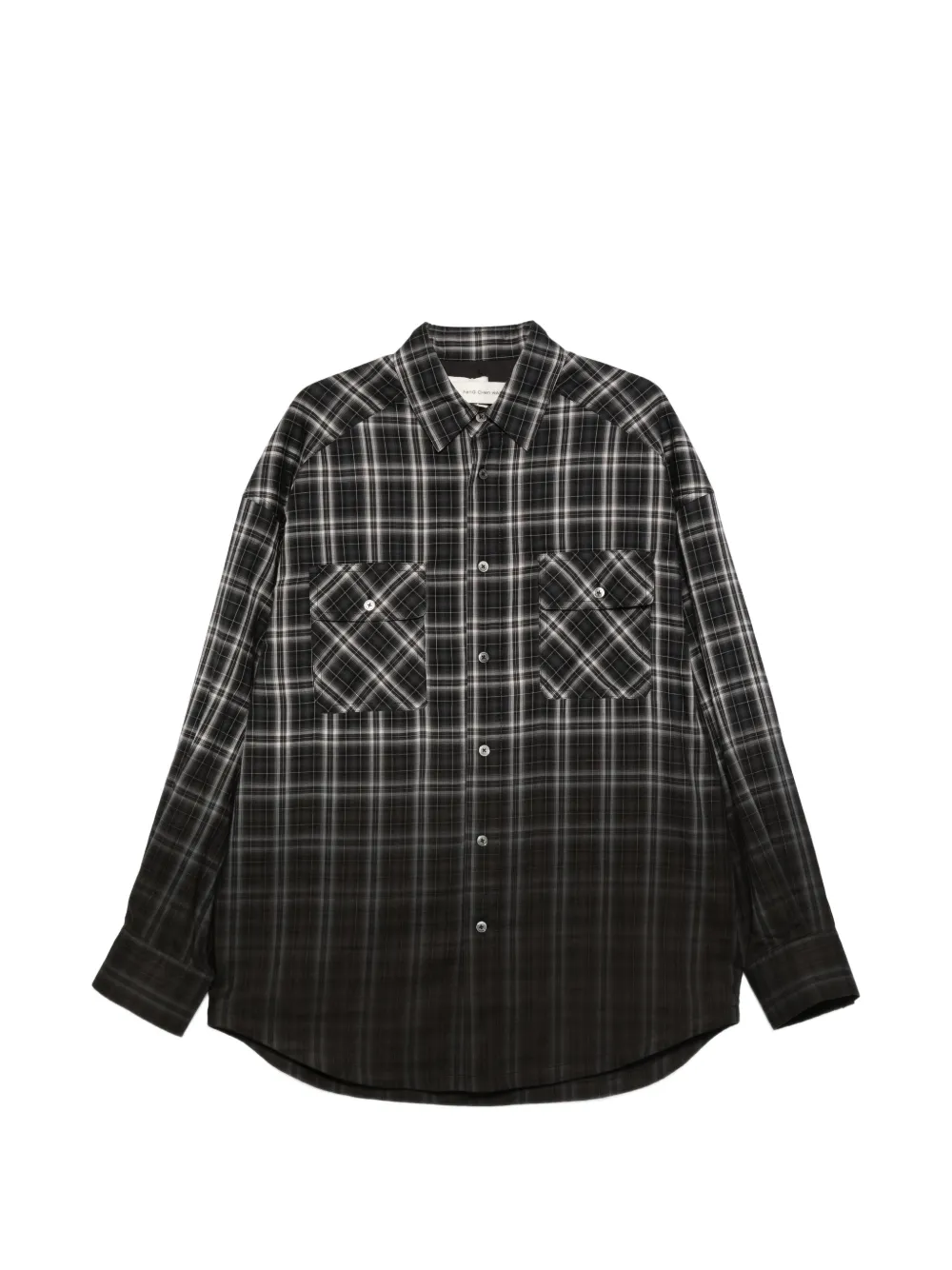 Feng Chen Wang Checked Pocket Shirt In Black