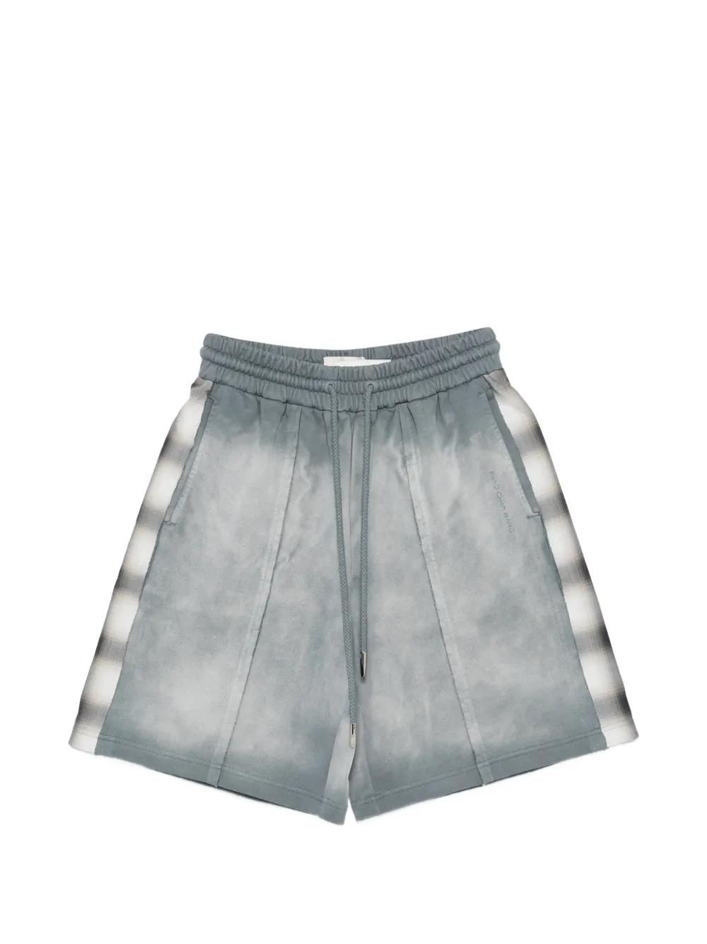 Feng Chen Wang Check-trim Shorts In Gray