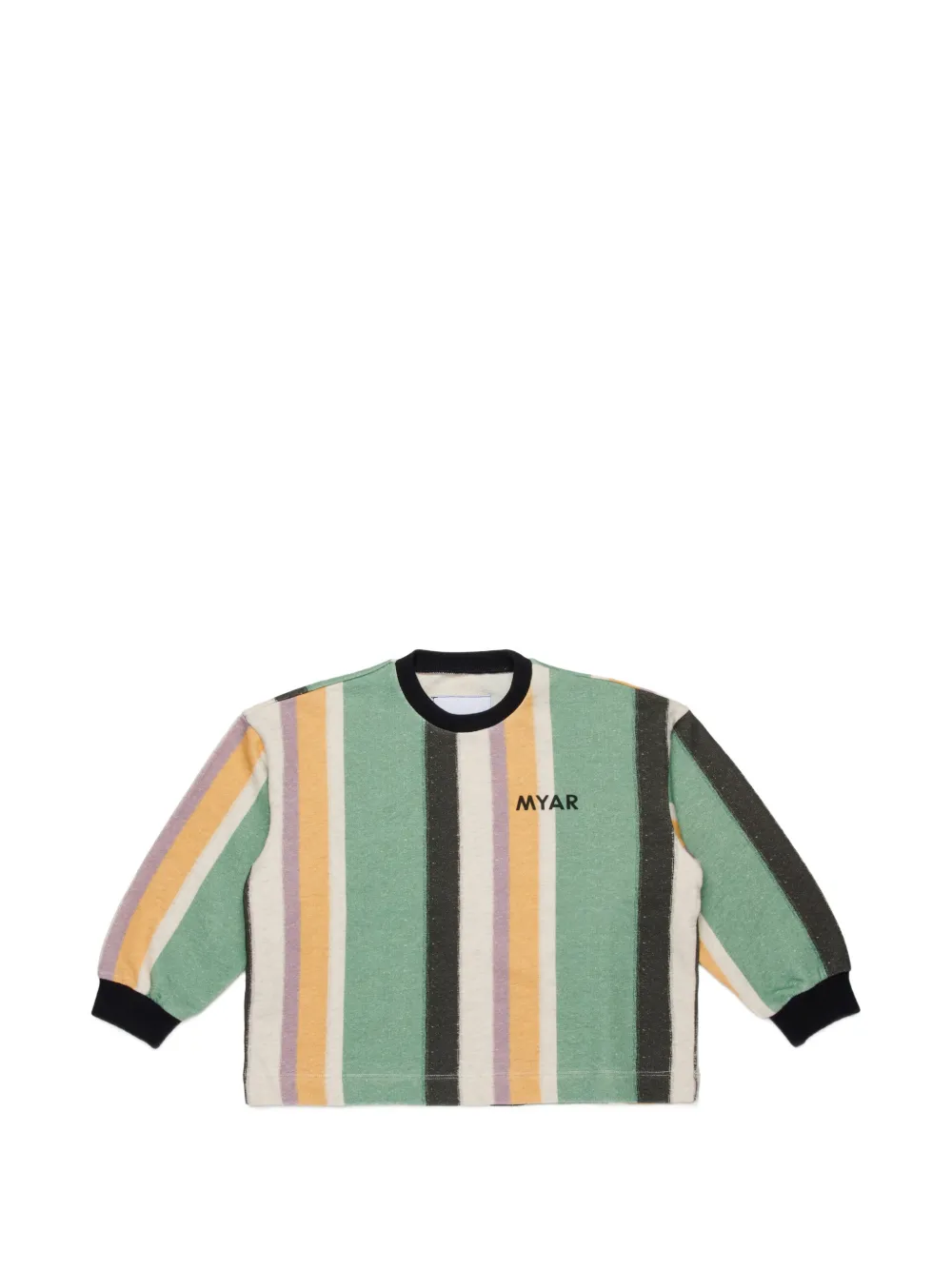 MYAR KIDS Felpa girocollo a righe - Verde