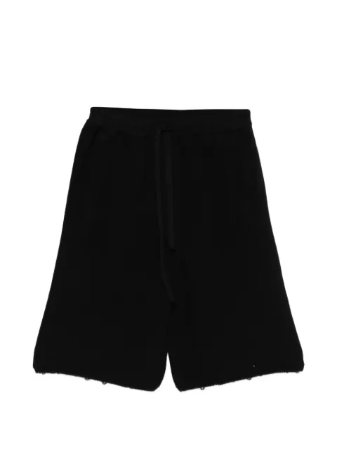 Laneus drawstring raw-edge shorts