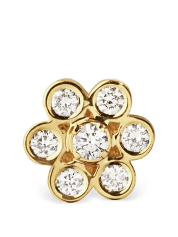 Sophie Bille Brahe Petite Lily Fleur Diamond Earrings in Gold