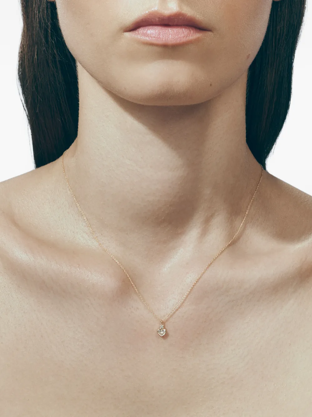 Sophie Bille Brahe Lily Coeur Simple Diamond Necklace in Gold, view 2