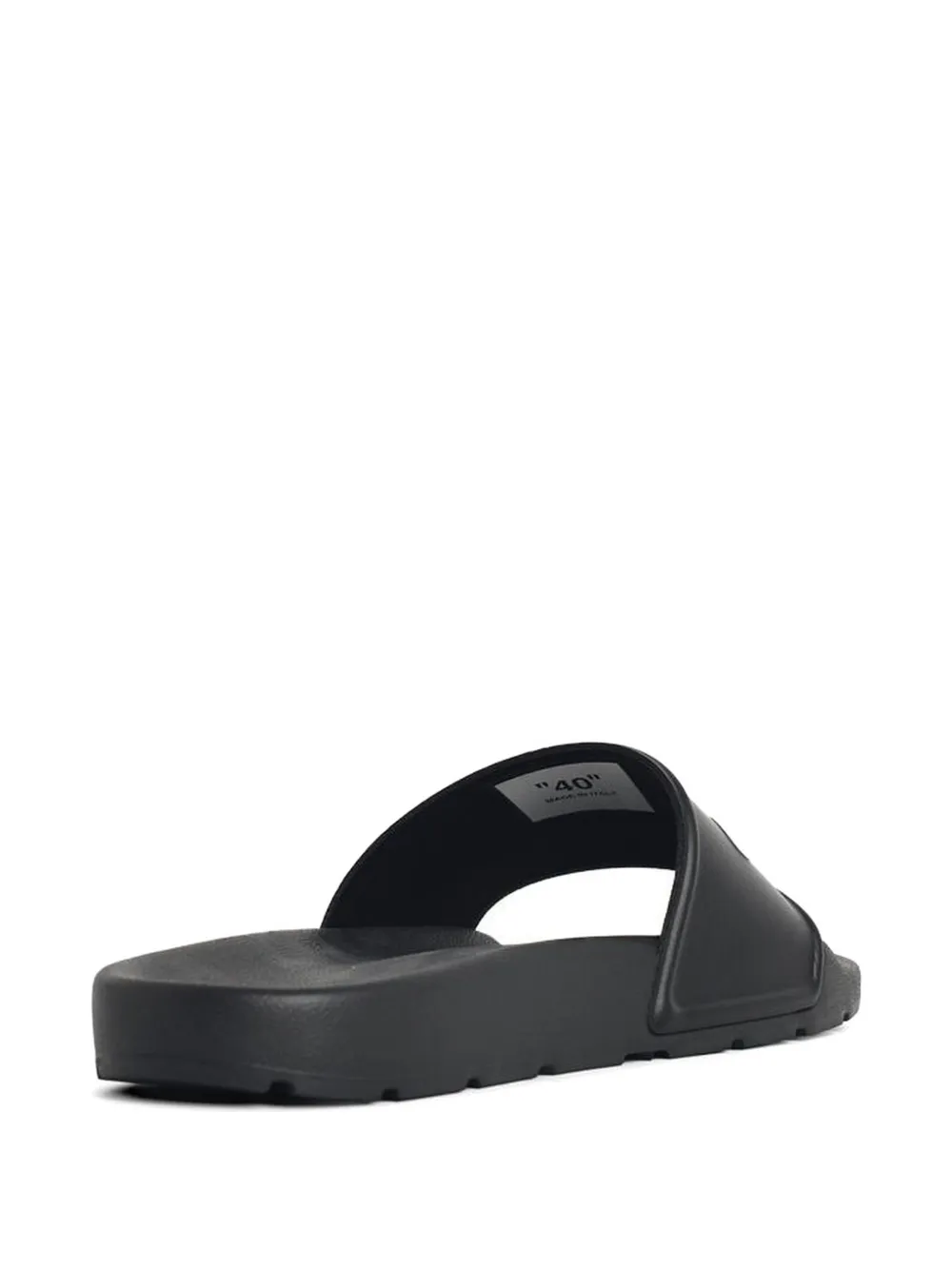 Off-White embossed-logo slides Zwart
