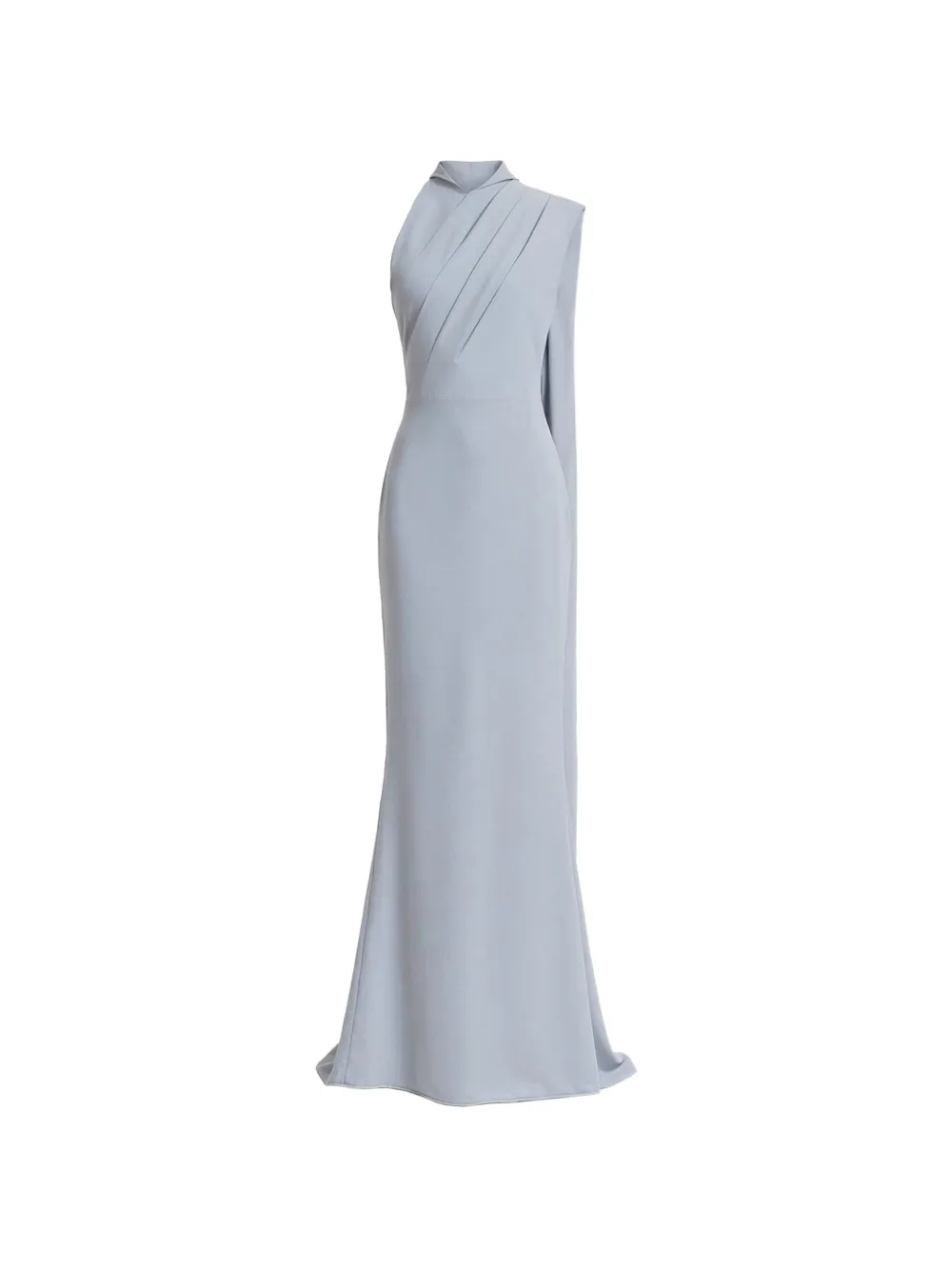 Gemy Maalouf padded-shoulder cape dress - Blue