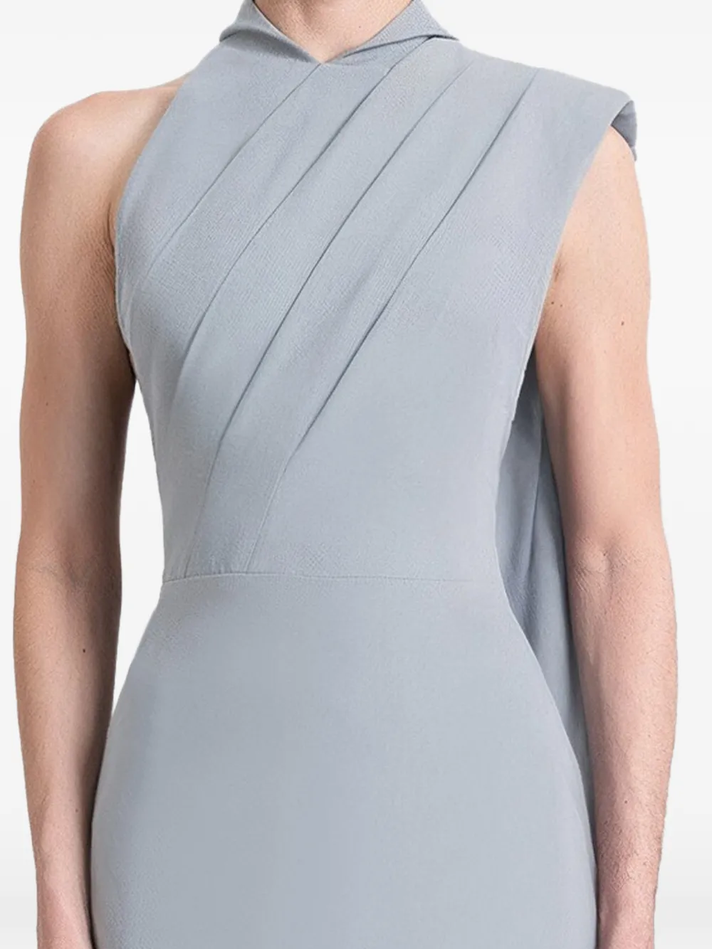 Gemy Maalouf Jurk met schoudervullingen en cape Blauw
