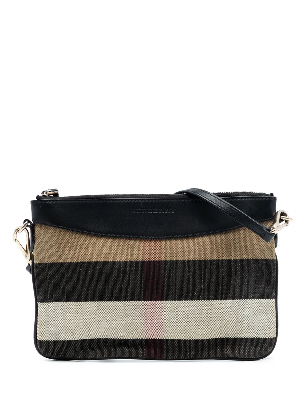 Burberry Pre-Owned 2000-2017 Mega Check Canvas Peyton crossbody bag - Marrone