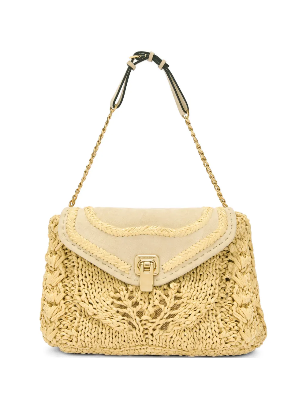 Ermanno Scervino Joy raffia suede shoulder bag - Giallo