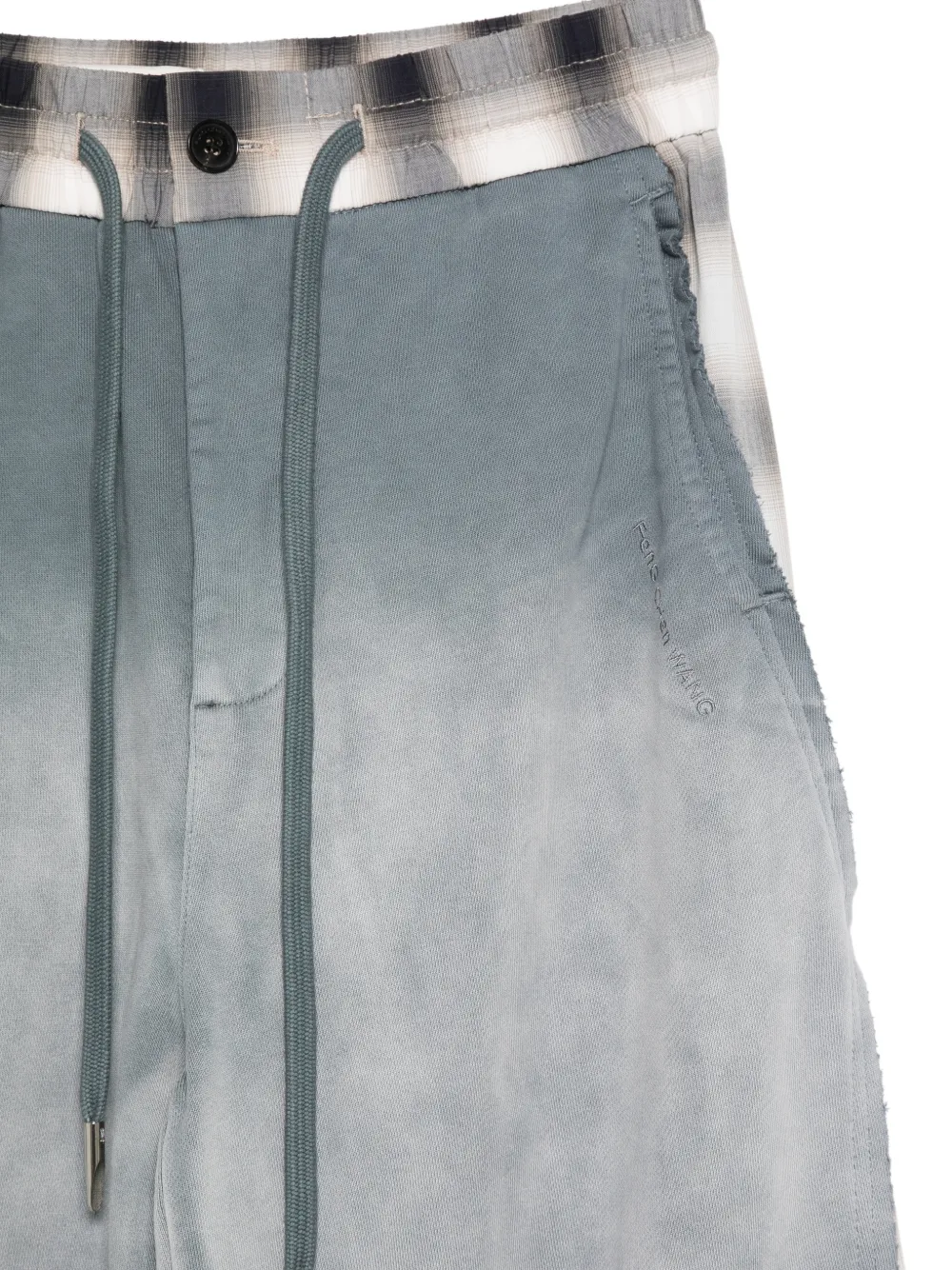  Feng Chen Wang Plaid Drawstring Track Pants - Grey 