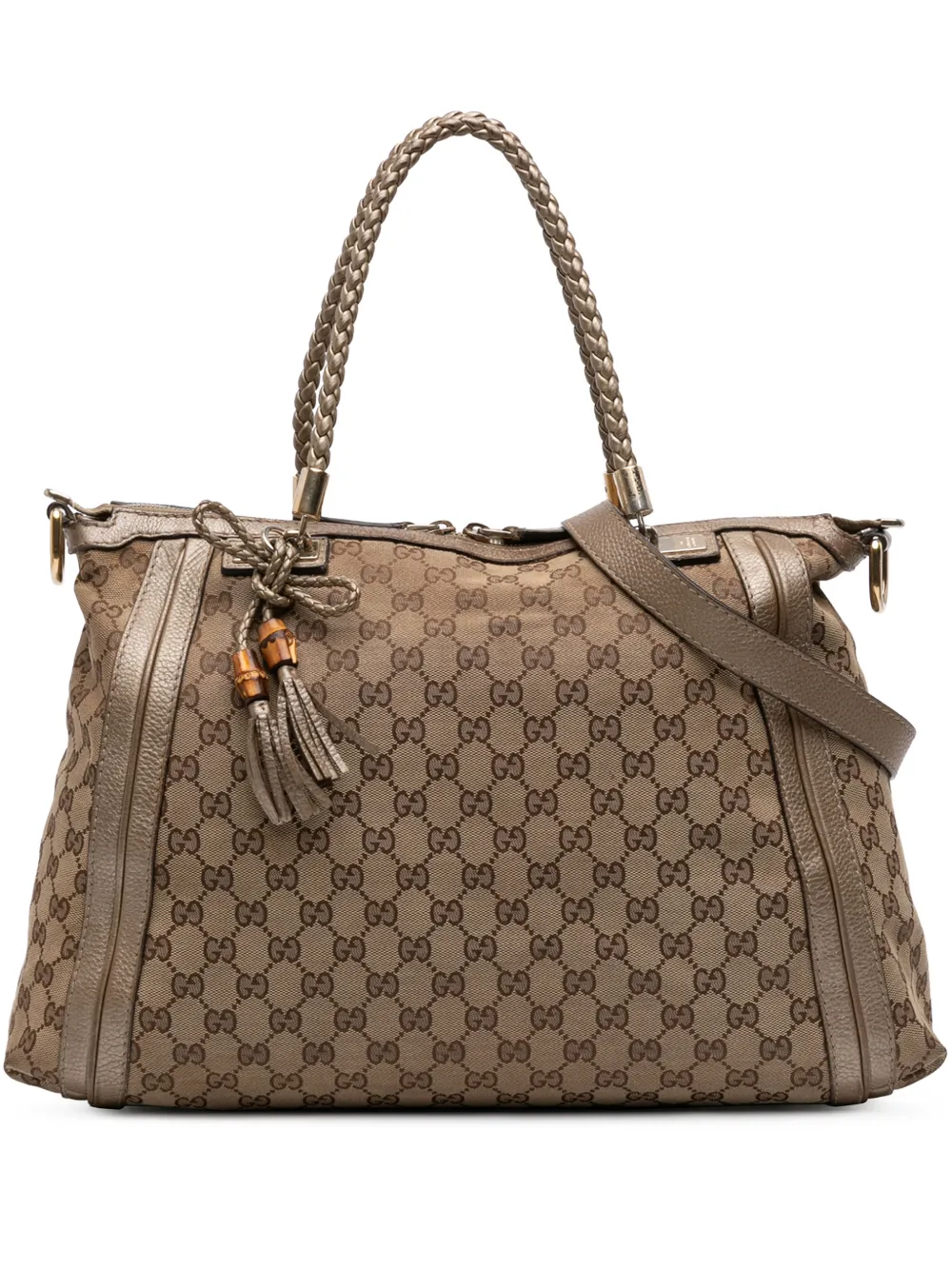 Gucci Pre-Owned 2016-2026 GG Canvas Bella Convertible Tote satchel - Marrone