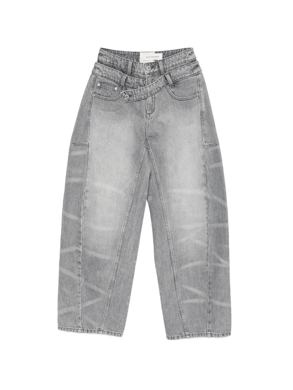 Feng Chen Wang asymmetric-waistband jeans - Grigio