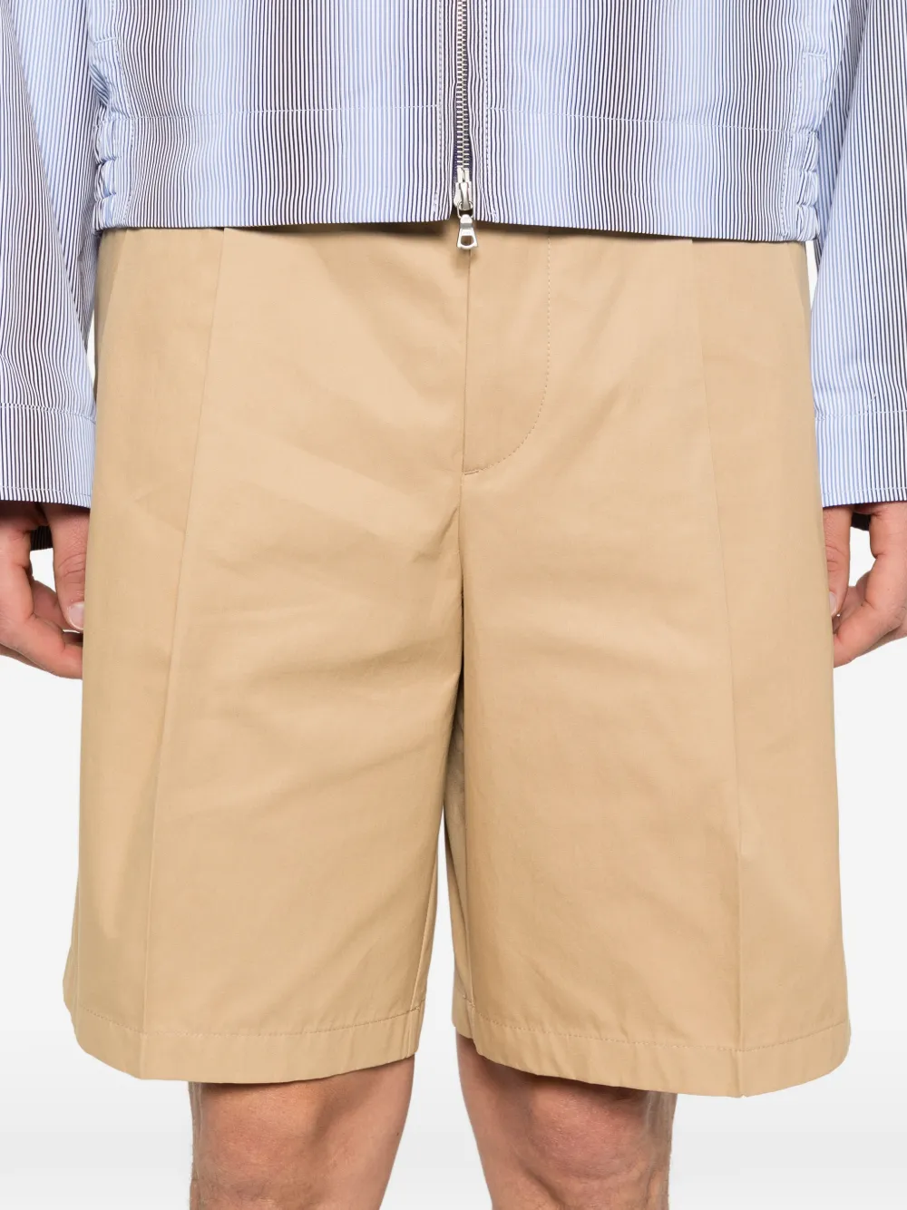 Jil Sander Geplooide shorts met zak Beige
