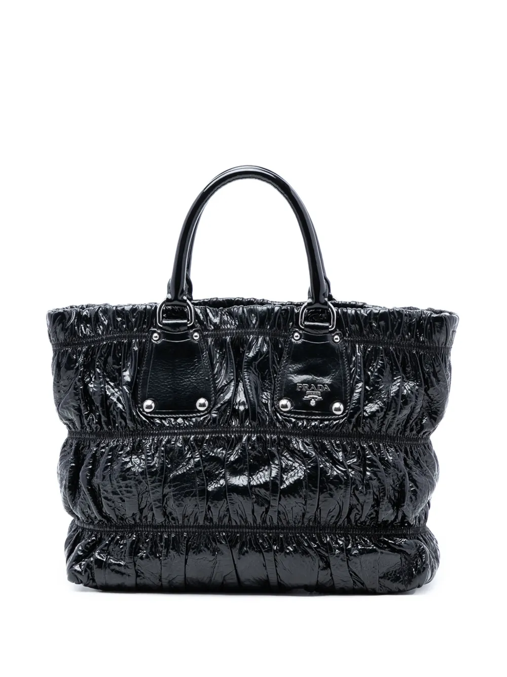 Prada Pre-Owned 2021-2025 Vernice Gaufre satchel - Nero