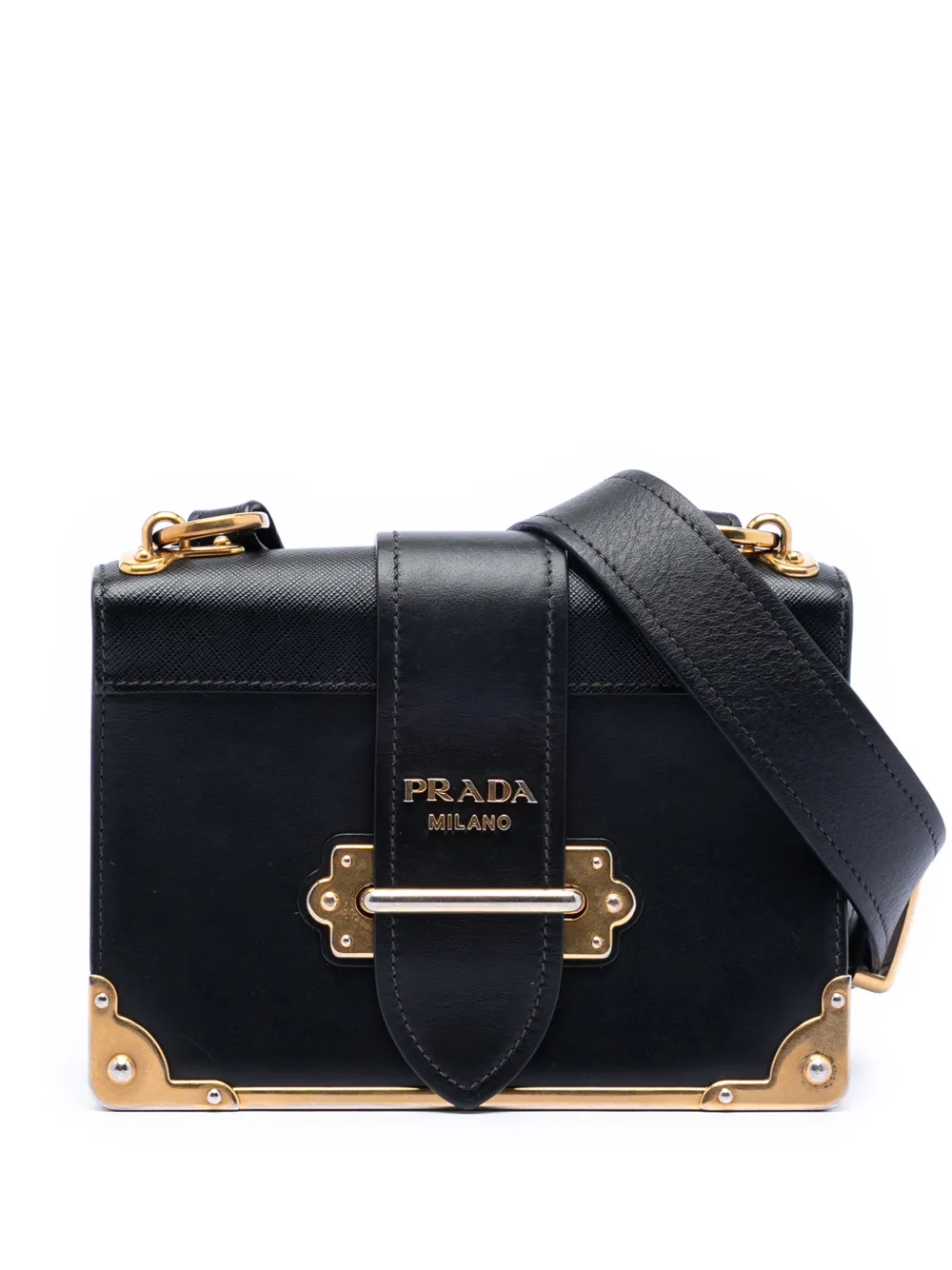 Prada Pre-Owned 2000-2025 Saffiano Trimmed City Calf Cahier crossbody bag - Nero