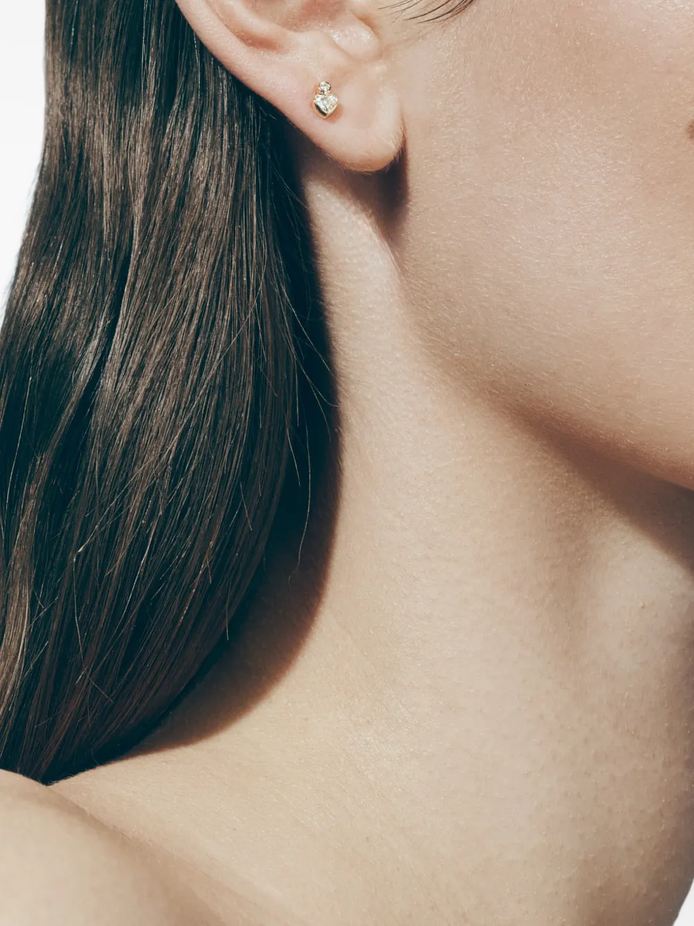 Sophie Bille Brahe Petit Lily Coeur Diamond Earring in Gold, view 2
