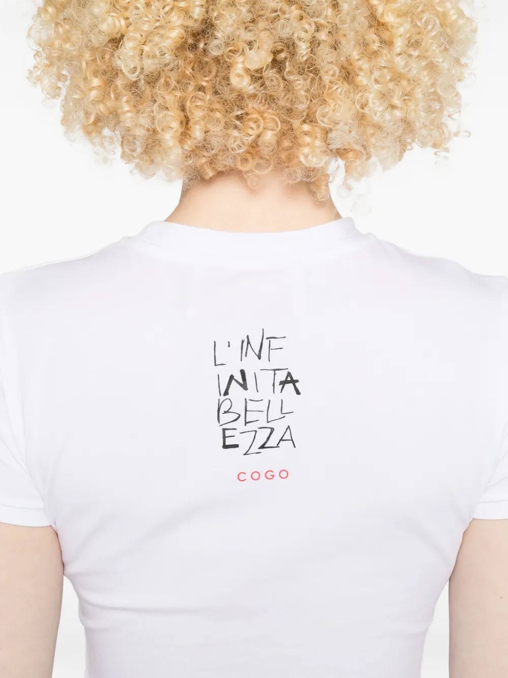 CO.GO T-shirt met vierkante print Wit
