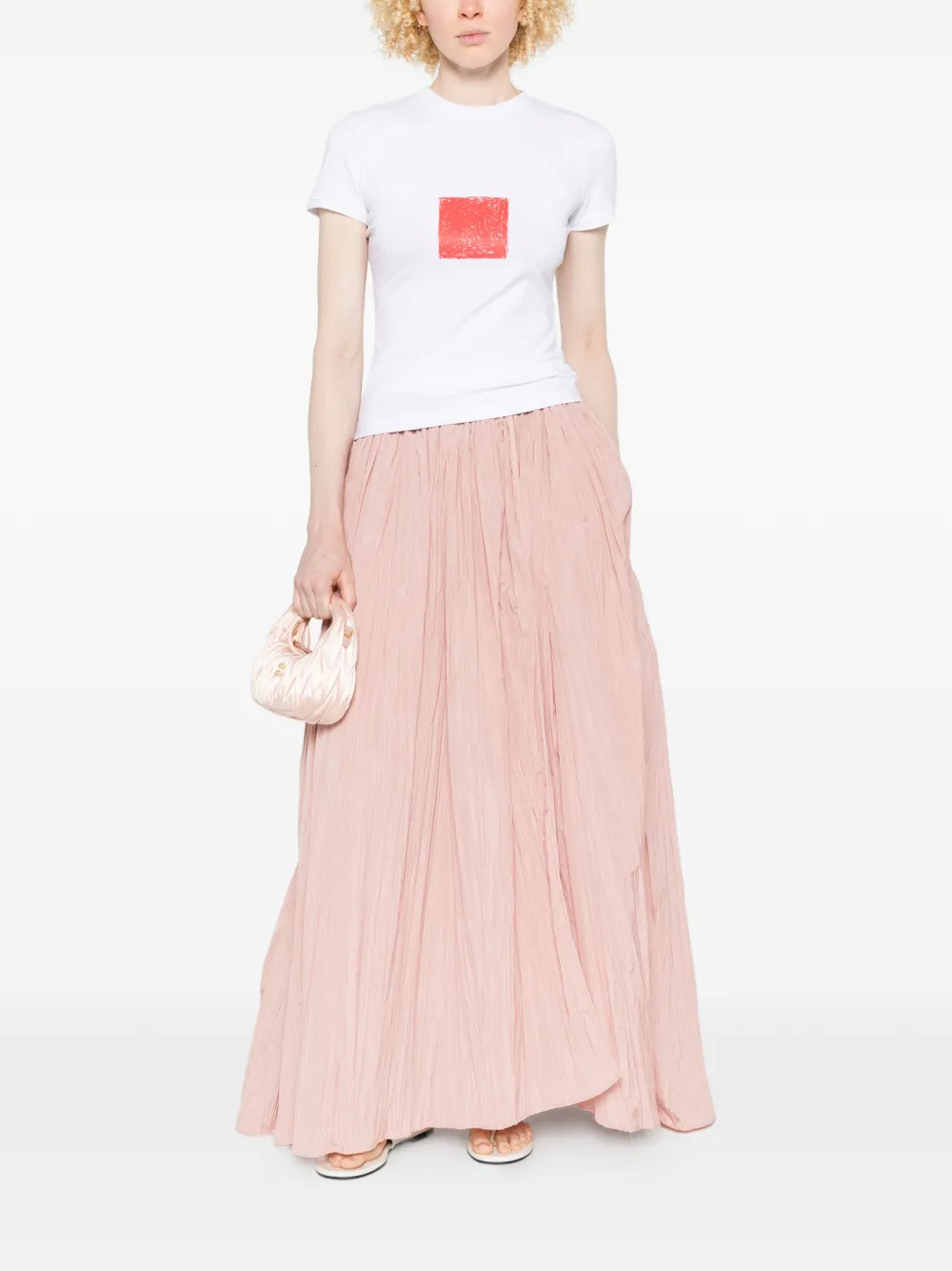 CO.GO T-shirt met vierkante print Wit