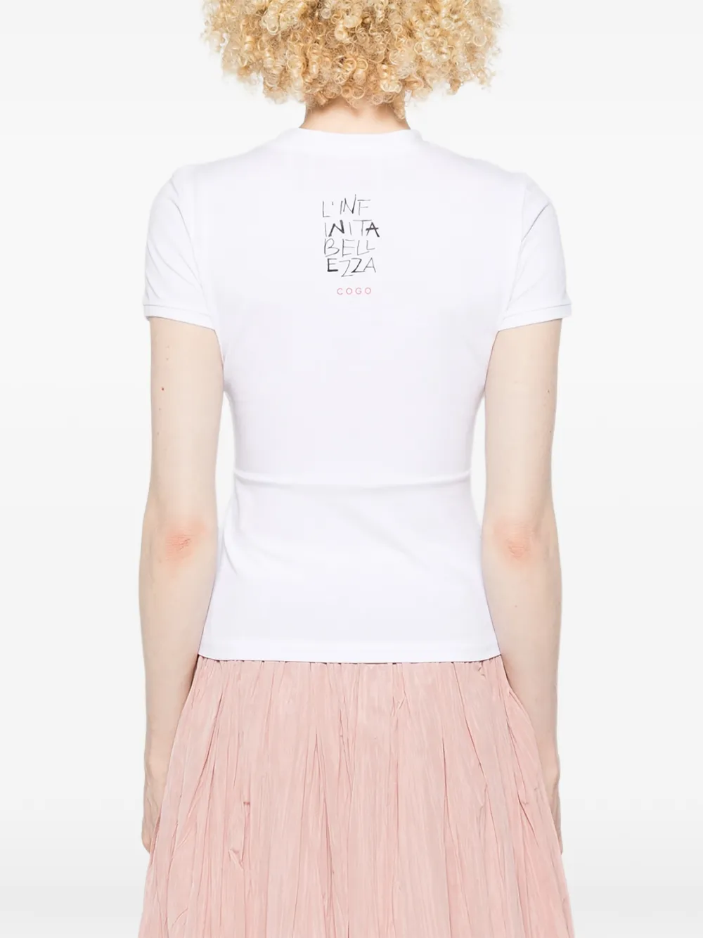 CO.GO T-shirt met vierkante print Wit