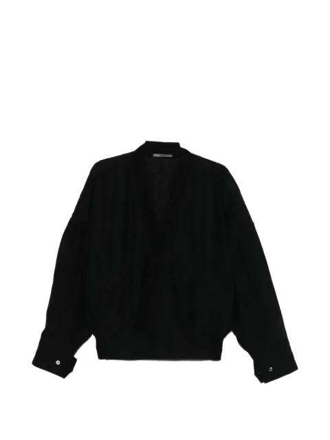 Giorgio Armani geometric texture bomber jacket
