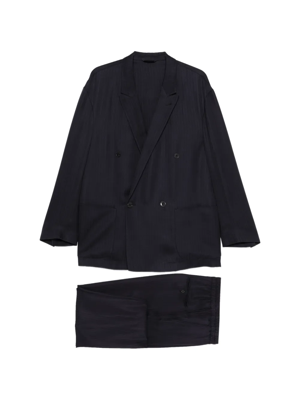 Giorgio Armani chevron-pattern suit - Blu