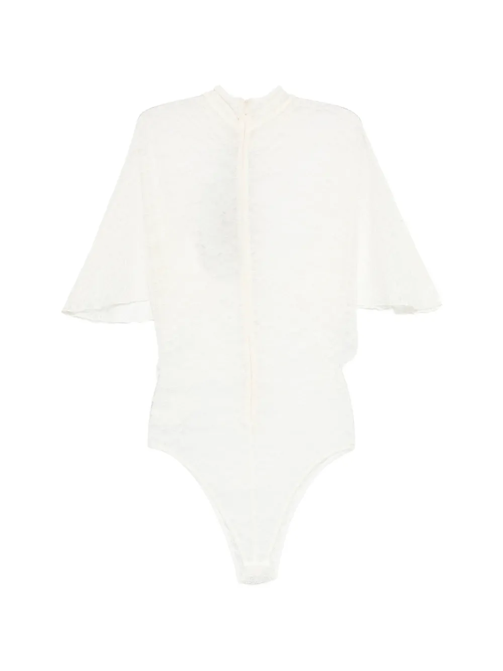 David Koma Body met bloemenkant en kapmouwen Wit
