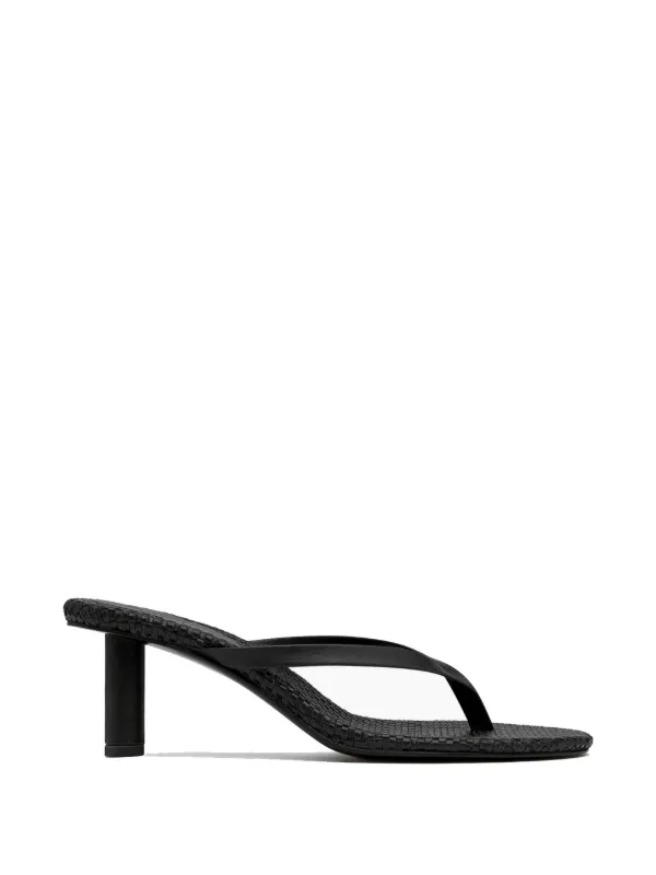 St. Agni Woven Thong Heeled Sandals in White