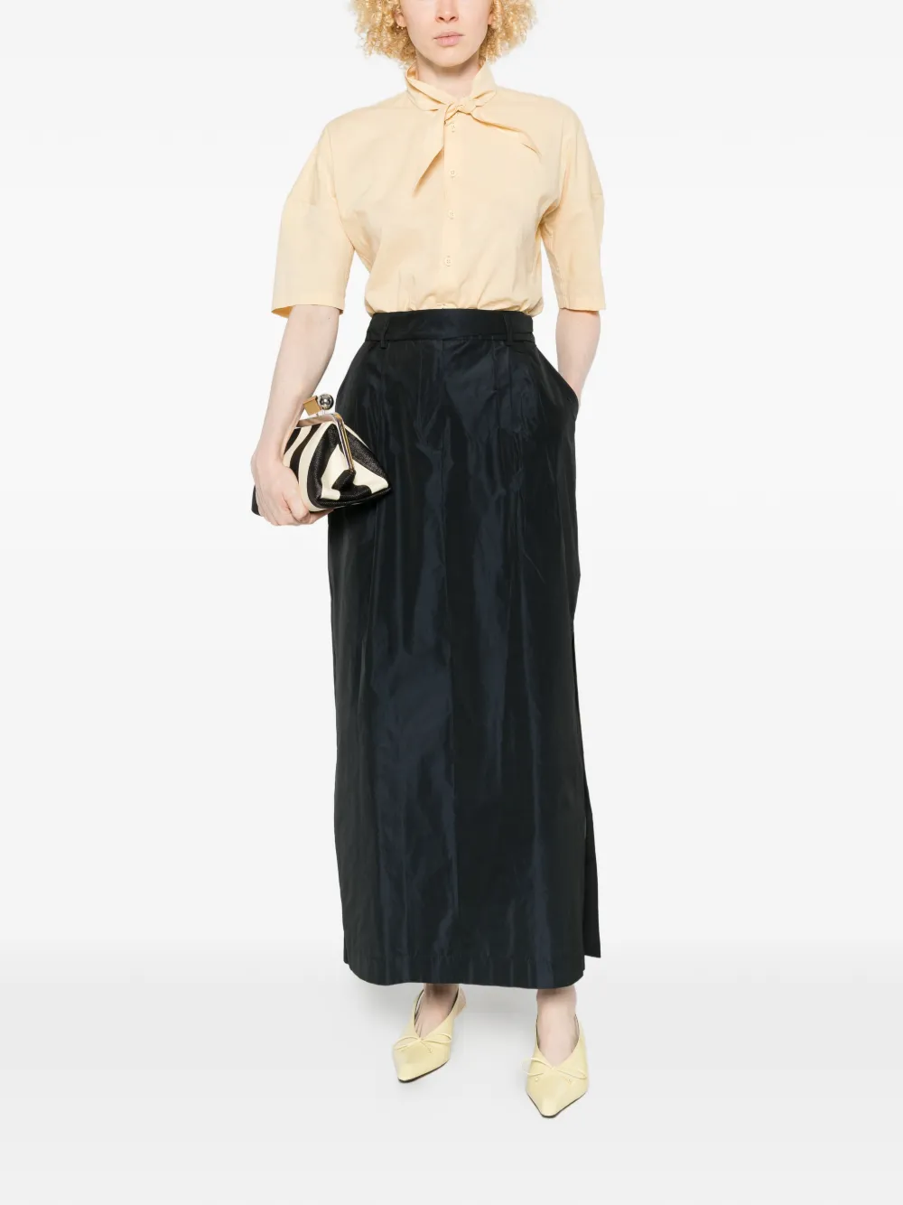  Co.go Belt-loop Maxi Skirt - Blue 