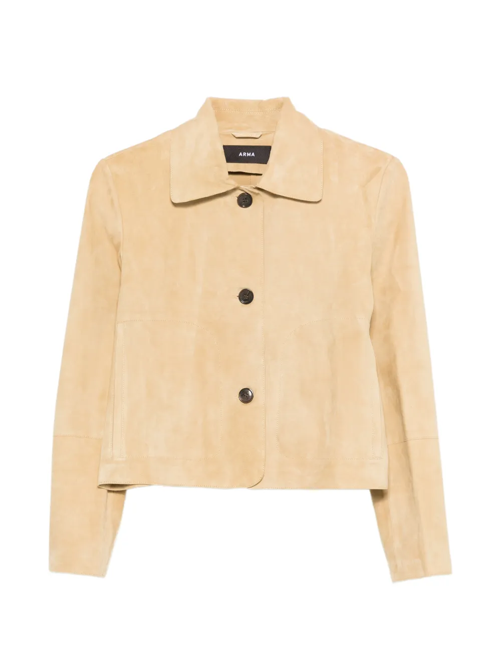 Arma Emy button suede jacket - Neutrals