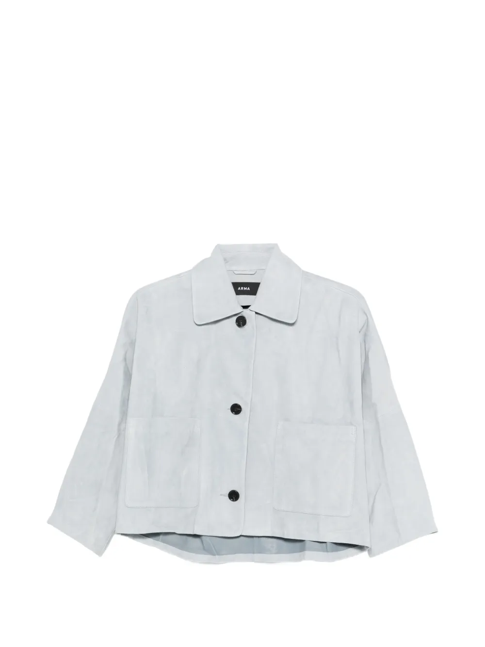 Arma Zhou patch-pocket leather jacket - Blu