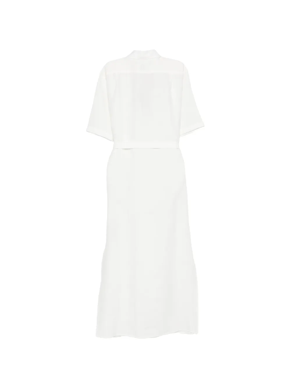 Ralph Lauren Collection Carol maxi-jurk met korte mouwen en ceintuur Wit