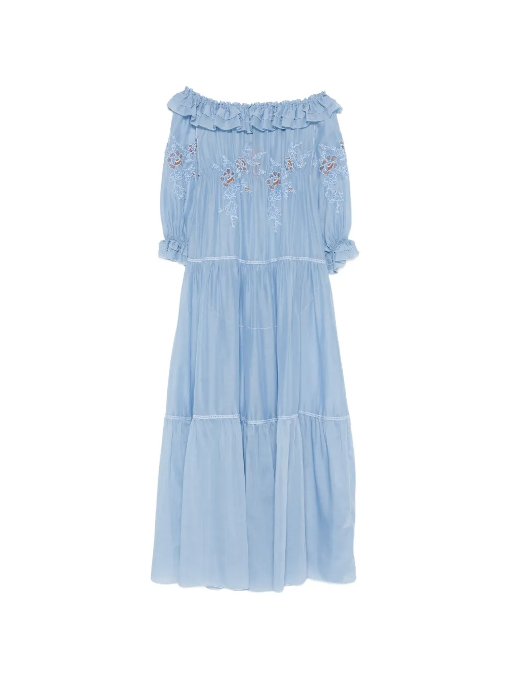 Ermanno Scervino ruffled off-shoulder dress - Blu