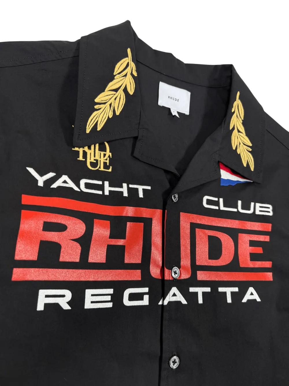 RHUDE Regatta overhemd met logoprint Zwart
