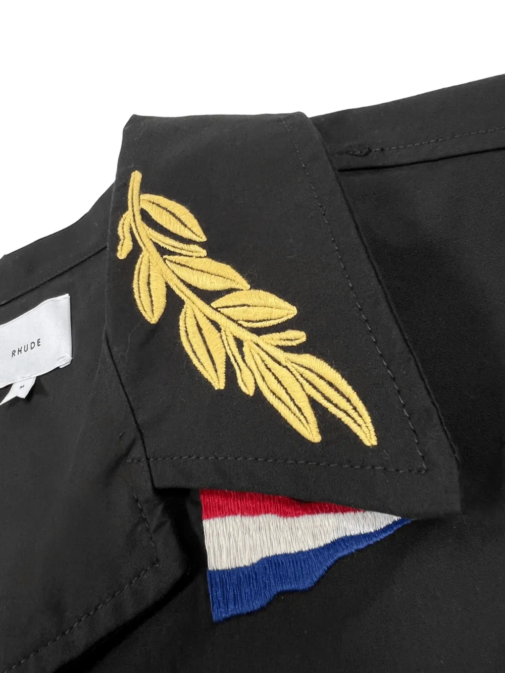 RHUDE Regatta overhemd met logoprint Zwart