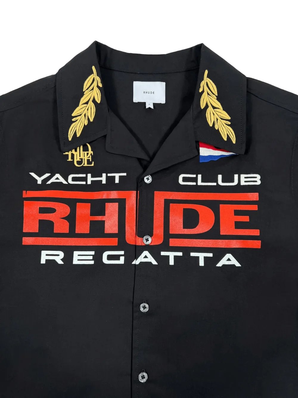 RHUDE Regatta overhemd met logoprint Zwart