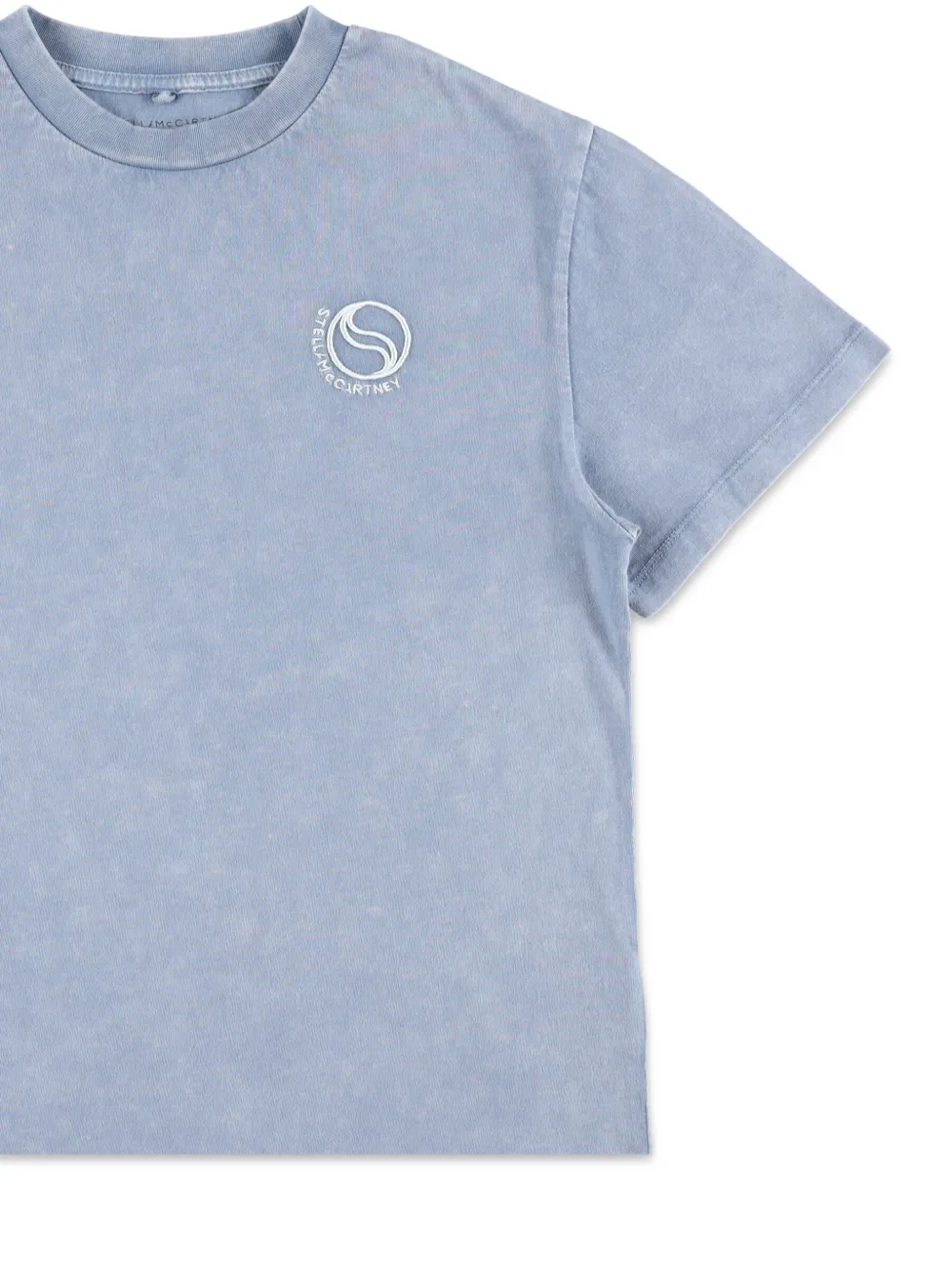 Stella McCartney Kids T-shirt met logo Blauw