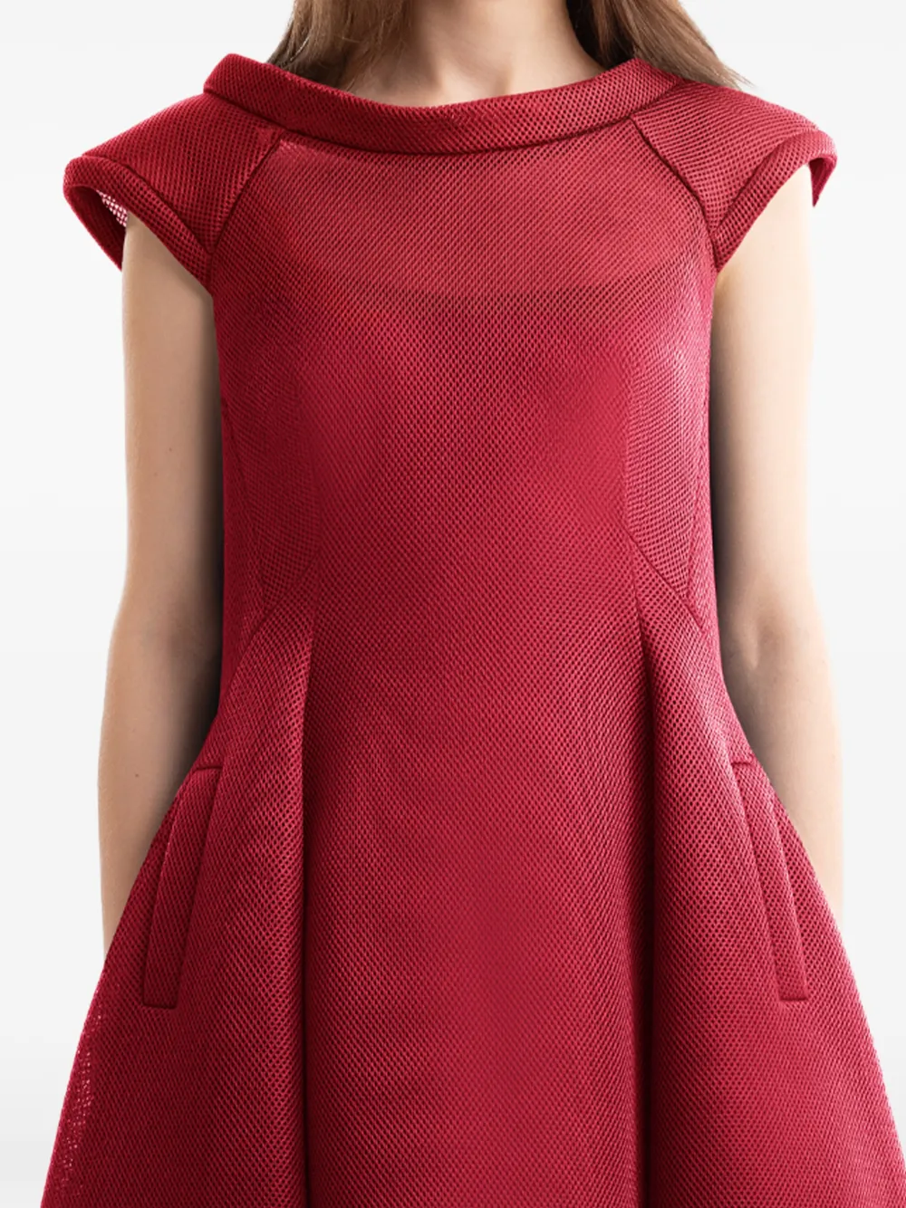Gemy Maalouf Midi-jurk met korte mouwen Rood