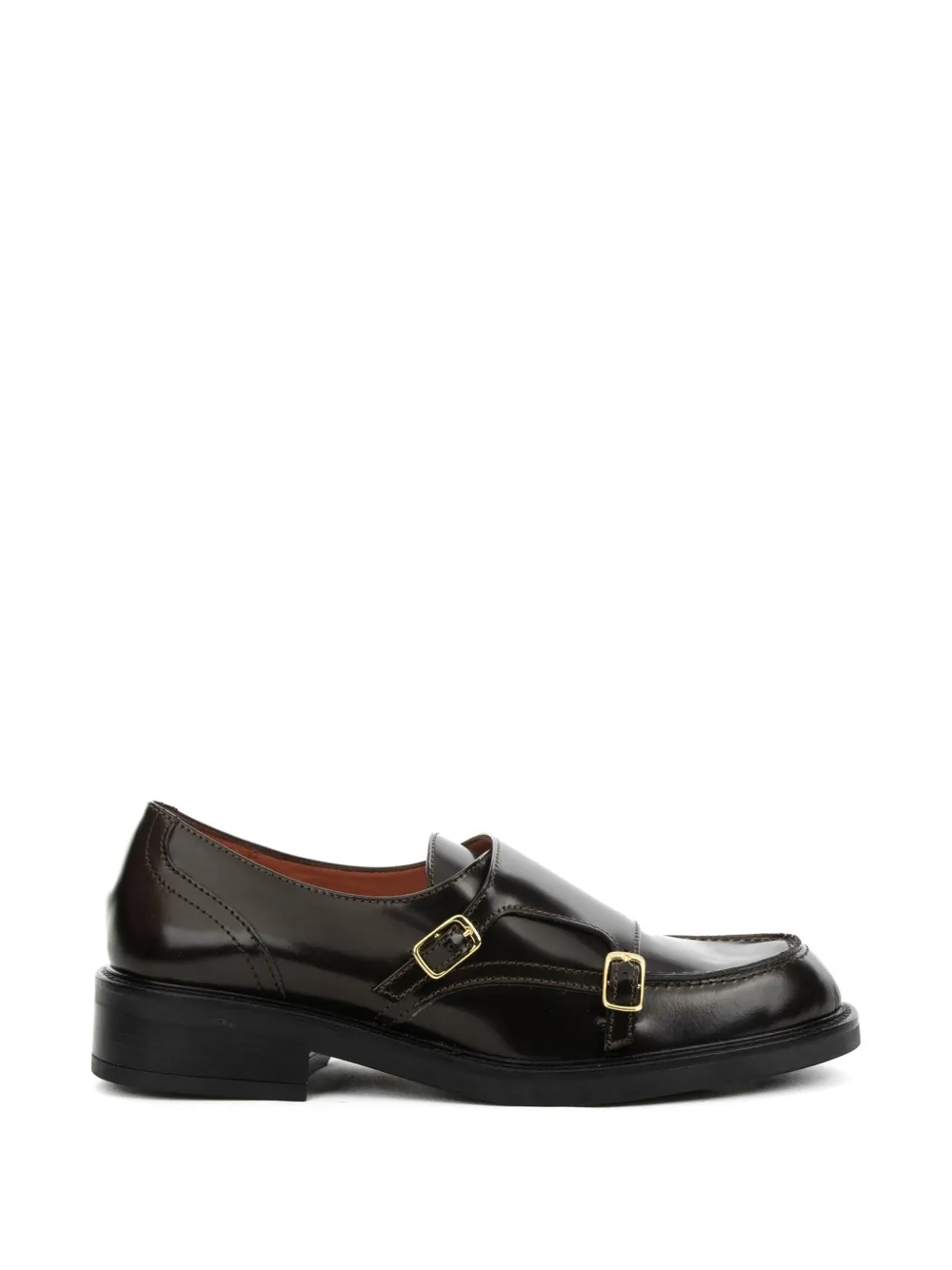 STATUS buckled leather loafers - Marrone