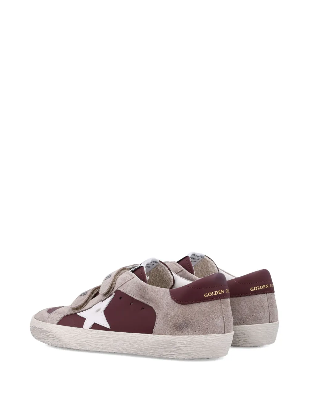 Golden Goose Kids Old School star strap leather sneakers Beige