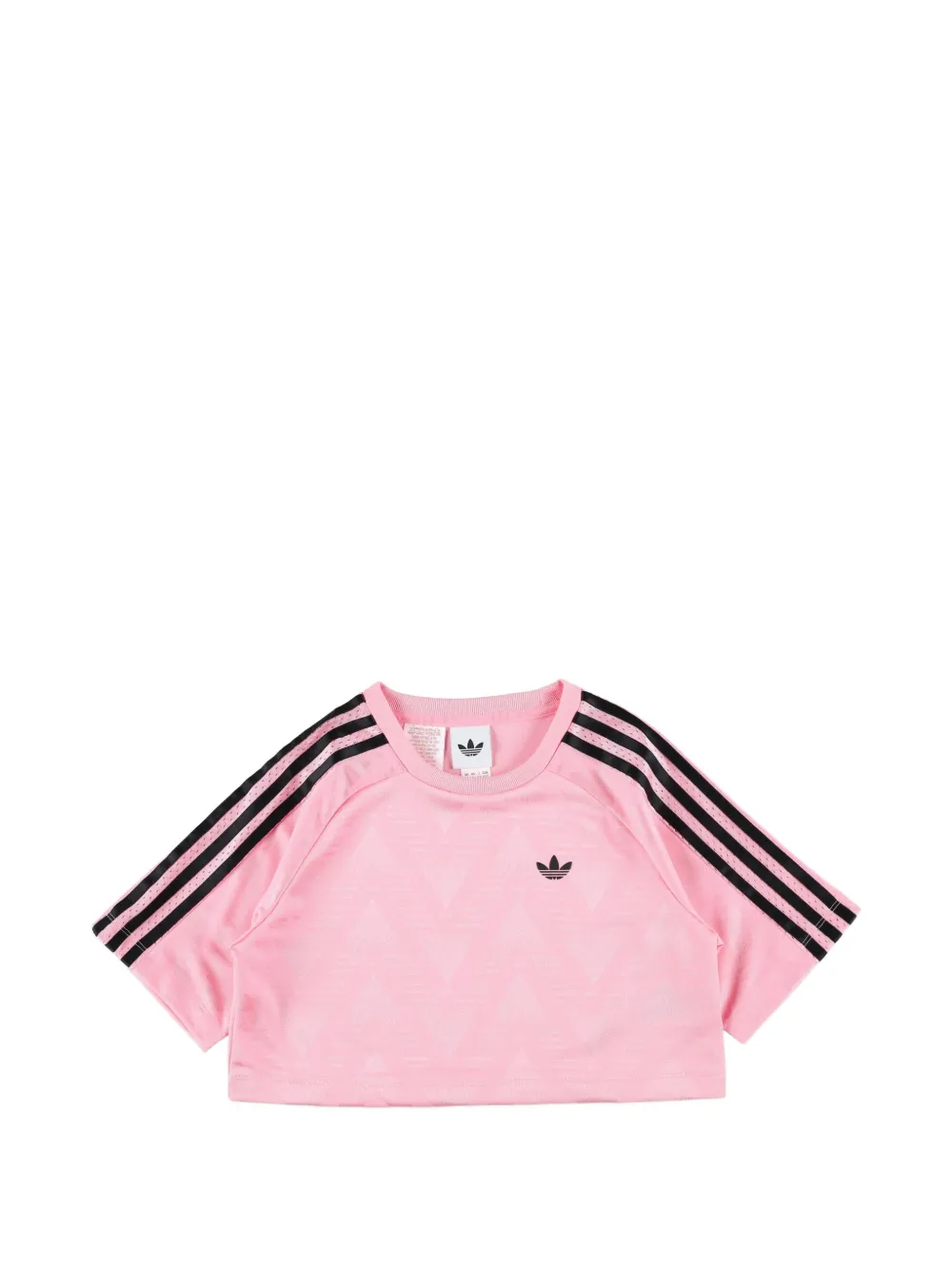 adidas Kids striped cropped T-shirt - Rosa