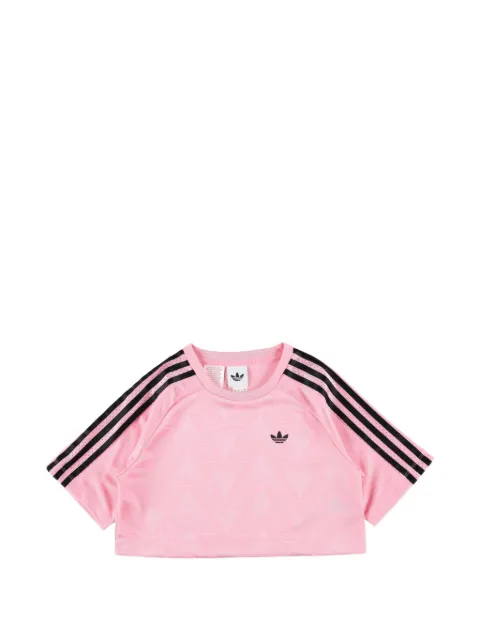 adidas Kids striped cropped T-shirt