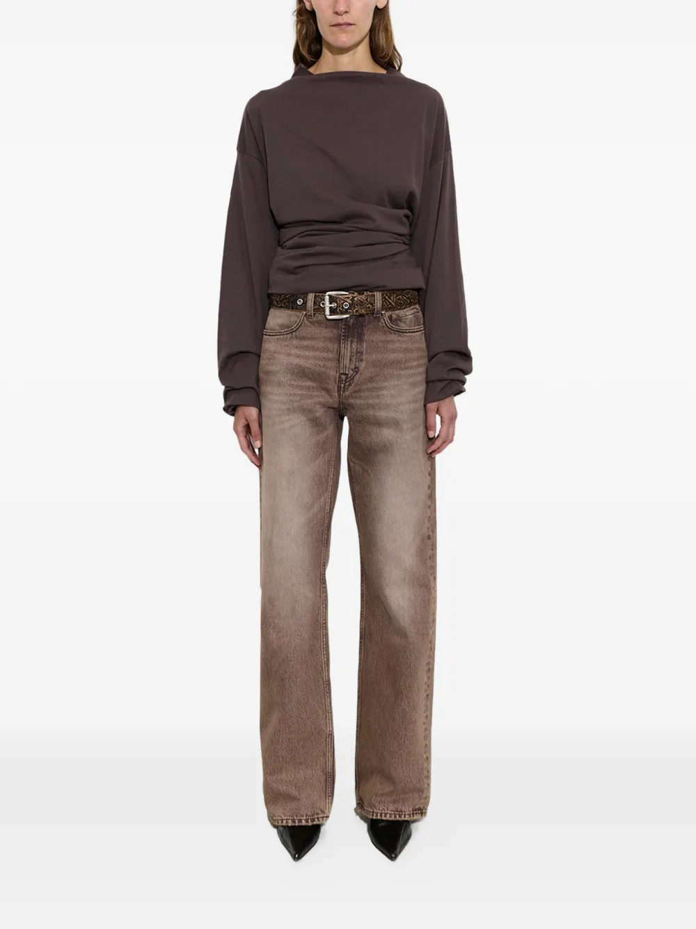  Our Legacy Wata Cut Washed-effect Jeans - Brown 