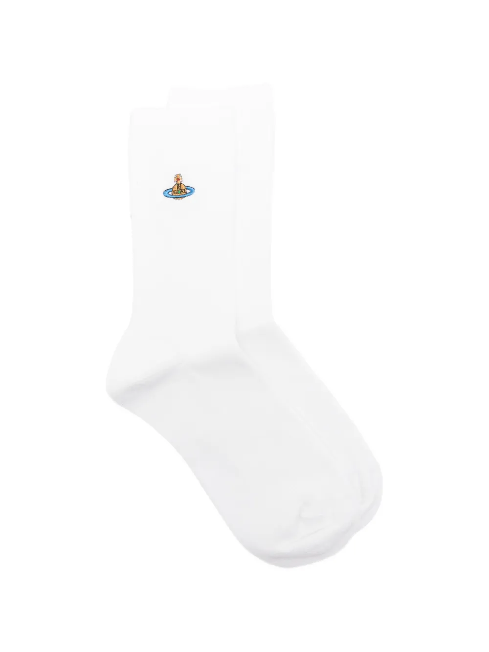 Vivienne Westwood checked logo socks - Weiß