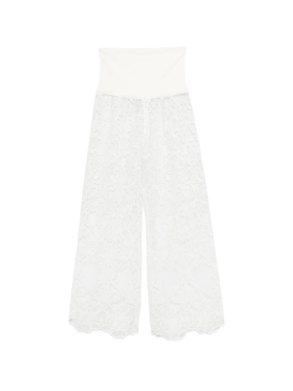Maurizio Braschi lace wide-leg trousers - Bianco