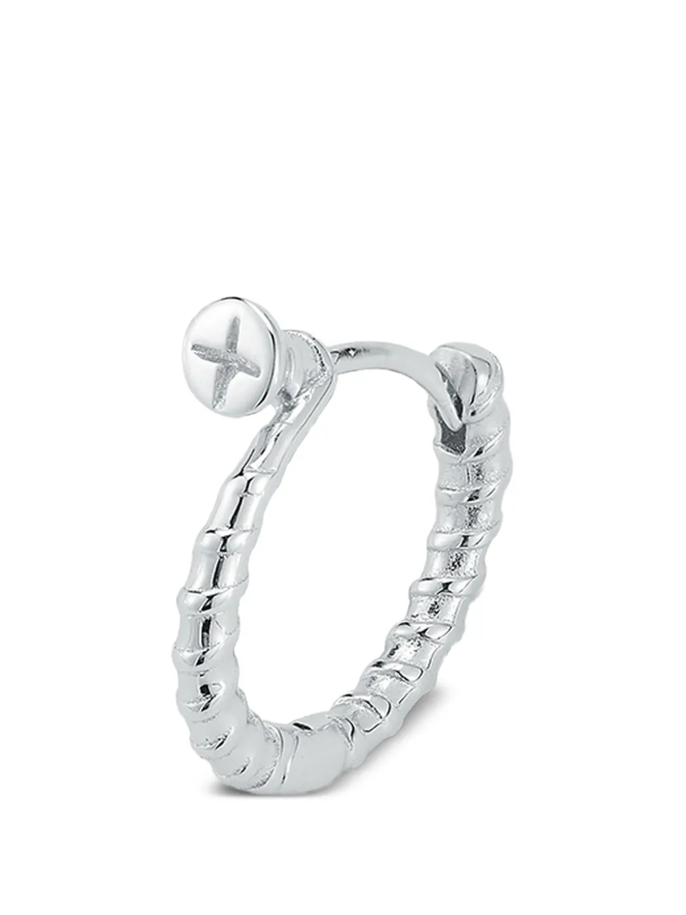  Mateo Screw Hoop Earring - Silver 