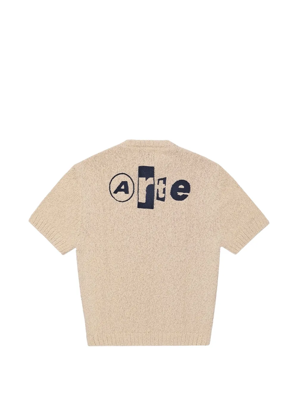  Arte Antwerp Back-graphic Short-sleeved Sweater - Neutrals 