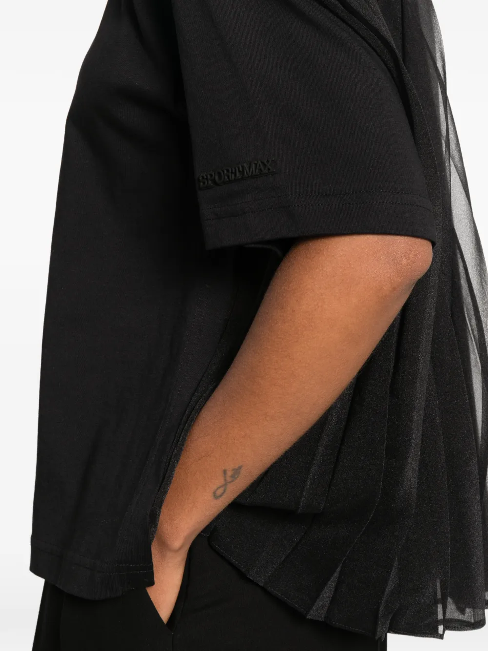 Sportmax T-shirt met geplooide vlakken Zwart