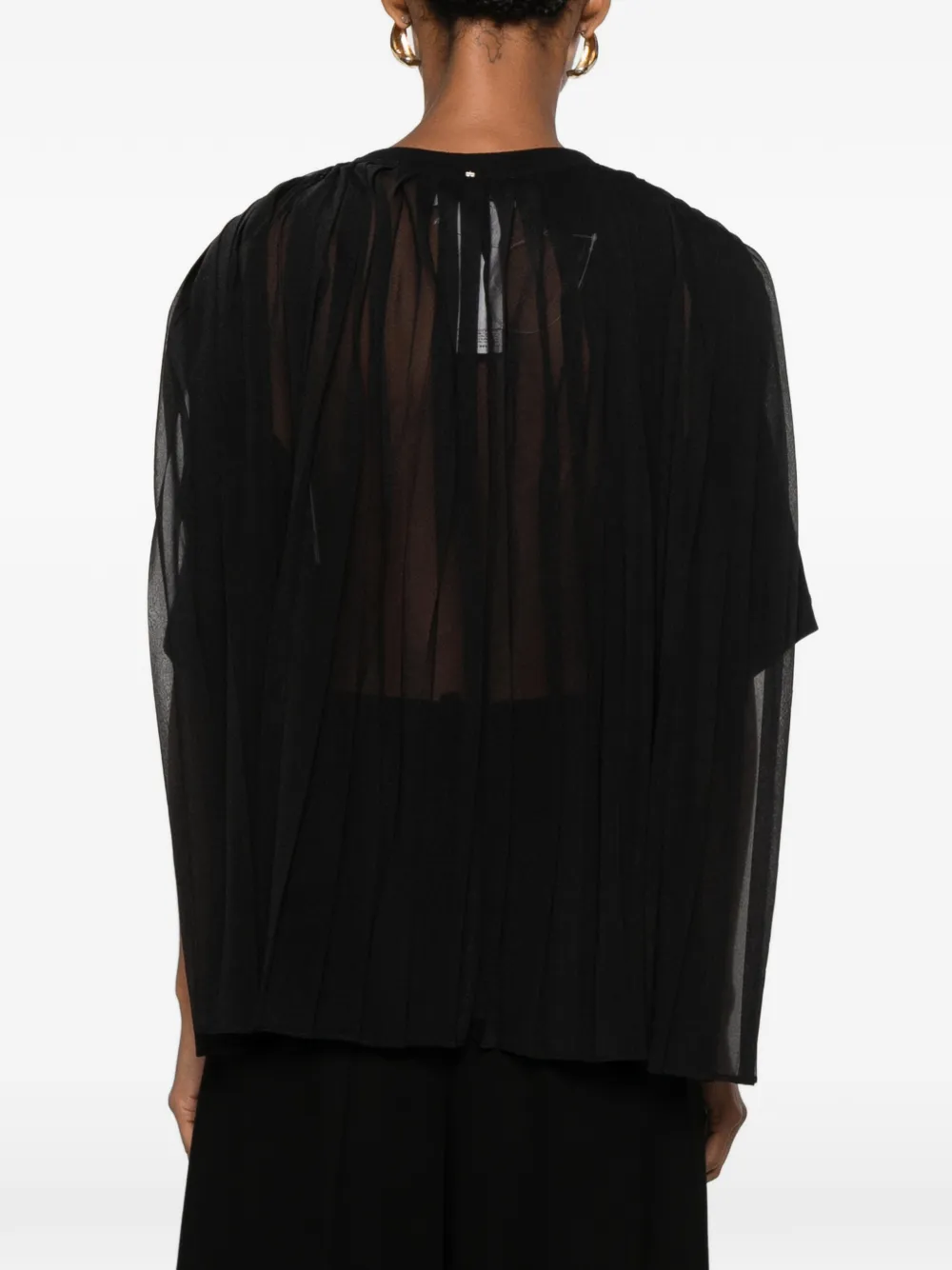Sportmax T-shirt met geplooide vlakken Zwart