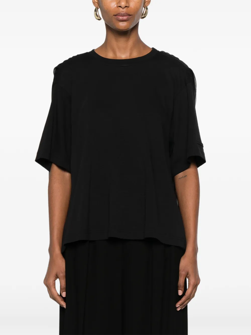 Sportmax T-shirt met geplooide vlakken Zwart